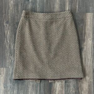 Vintage Guess Collection Wool Mini Skirt Basketweave Brown Tan A-Line Midi Sz 4